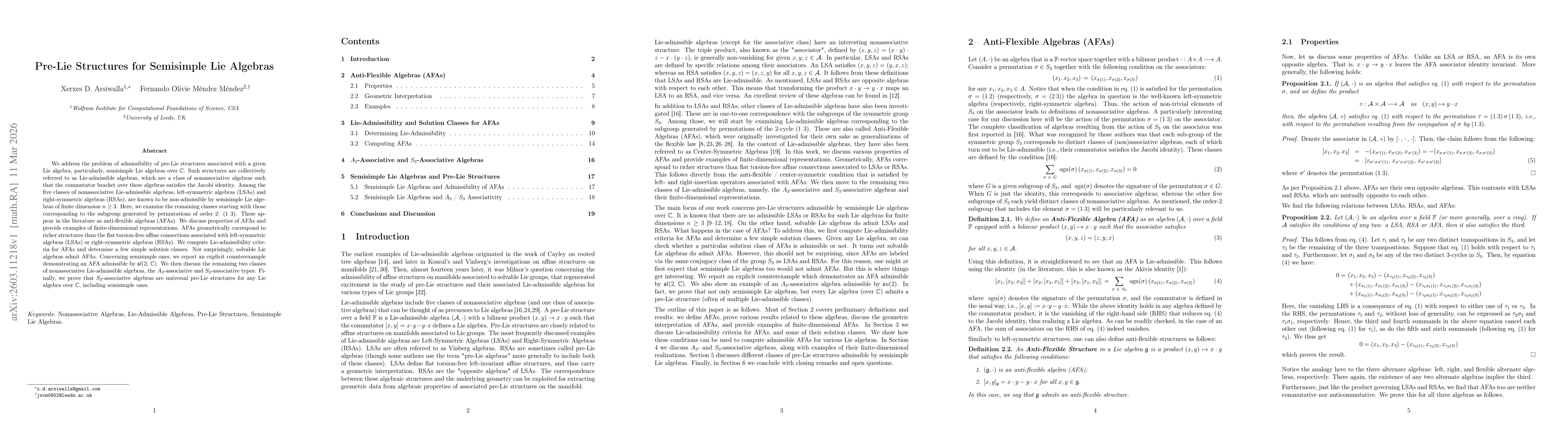 Thumbnail for Pre-Lie Structures for Semisimple Lie Algebras