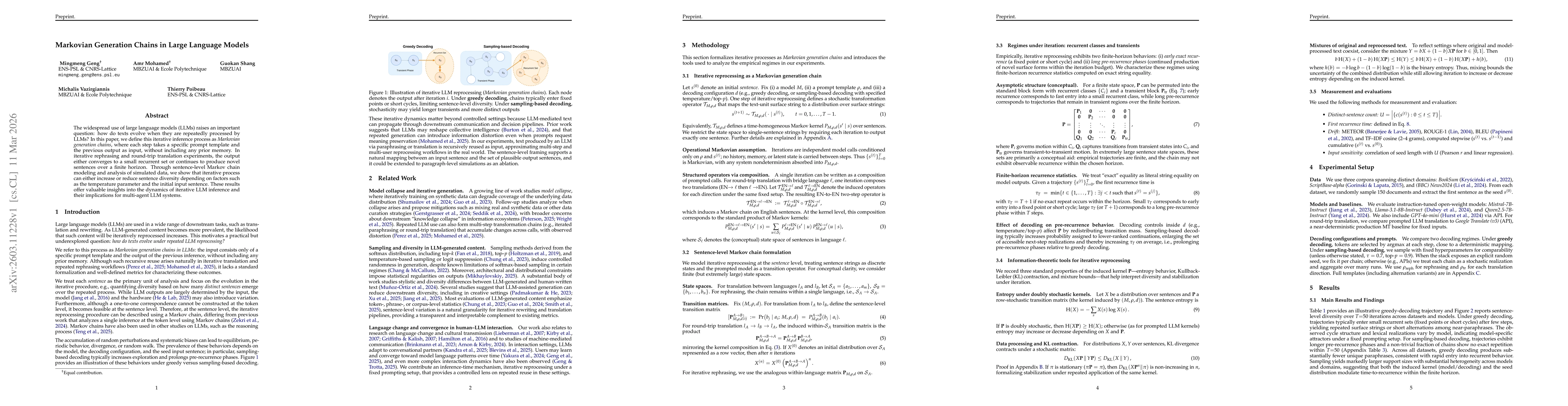 Thumbnail for Markovian Generation Chains in Large Language Models