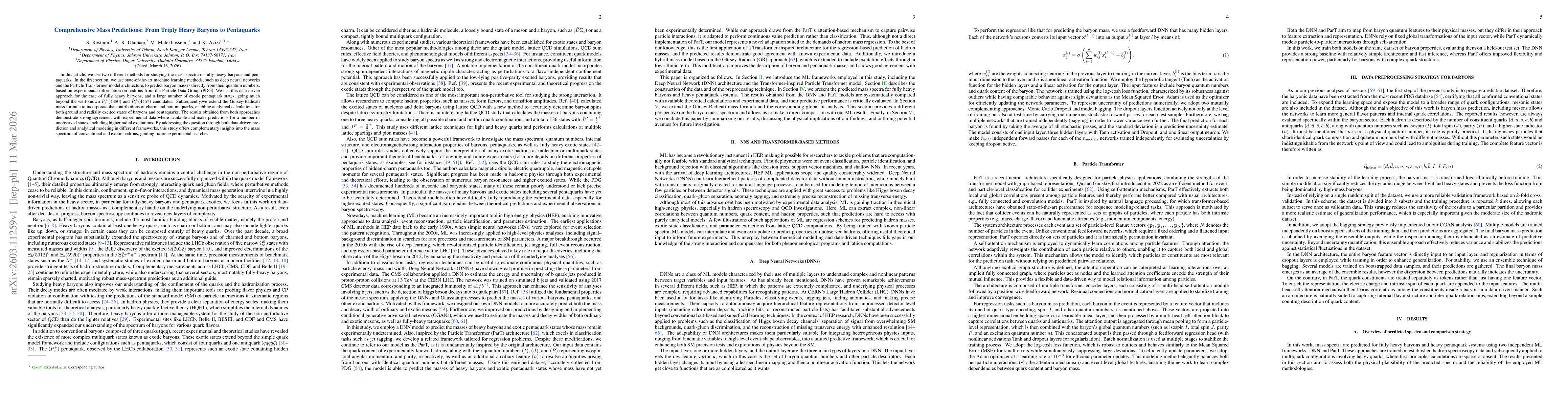 Thumbnail for Comprehensive Mass Predictions: From Triply Heavy Baryons to Pentaquarks