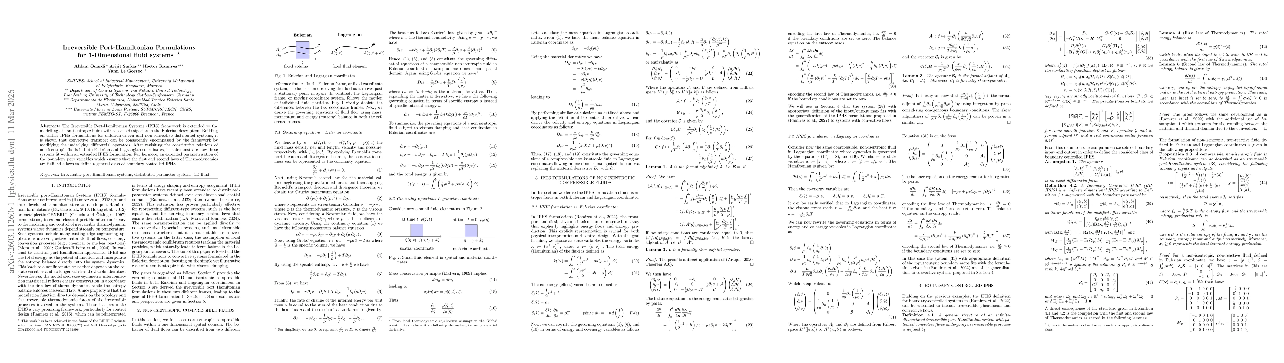 Thumbnail for Irreversible Port-Hamiltonian Formulations for 1-Dimensional fluid systems