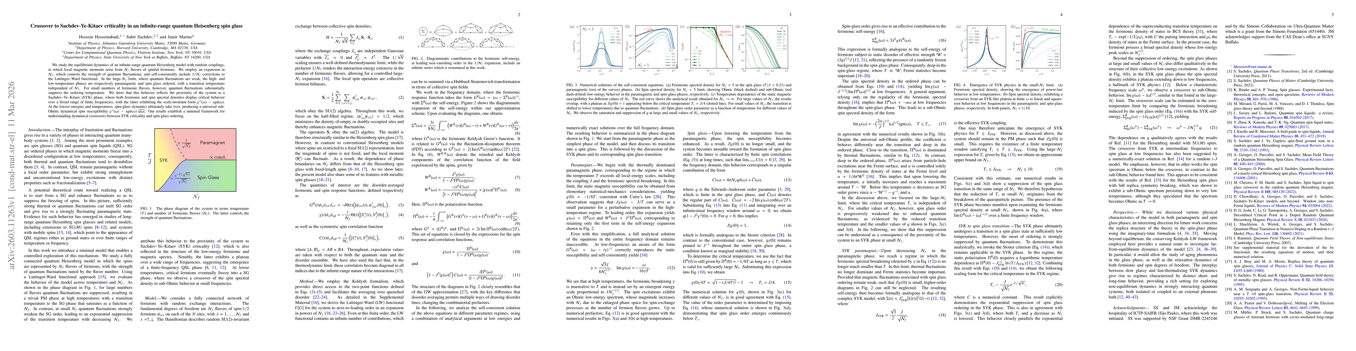 Thumbnail for Crossover to Sachdev-Ye-Kitaev criticality in an infinite-range quantum Heisenberg spin glass