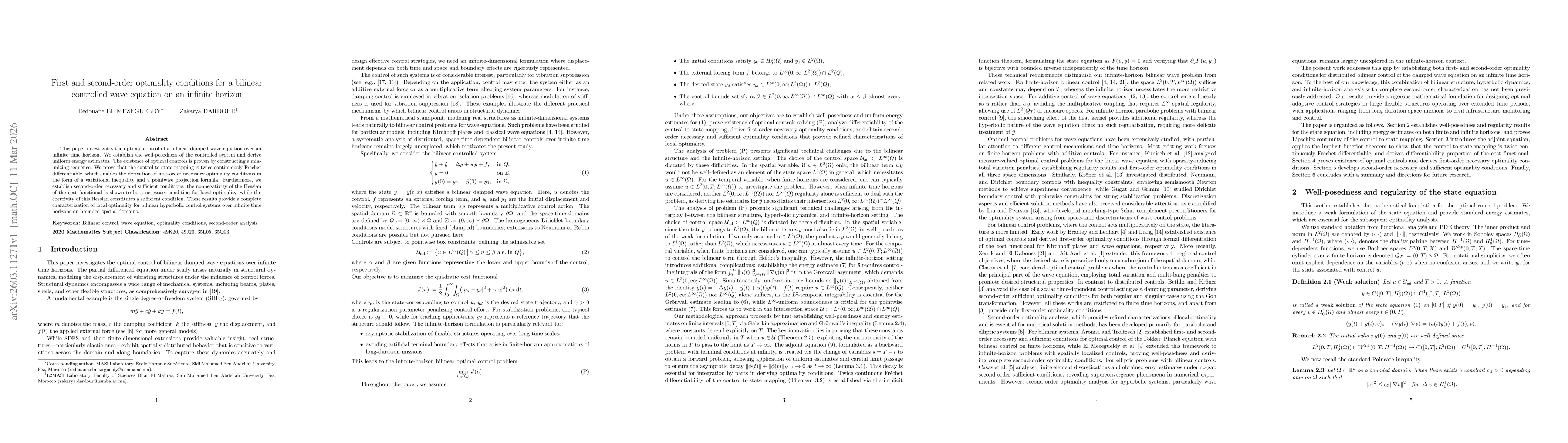 Thumbnail for First and second-order optimality conditions for a bilinear controlled wave equation on an infinite horizon