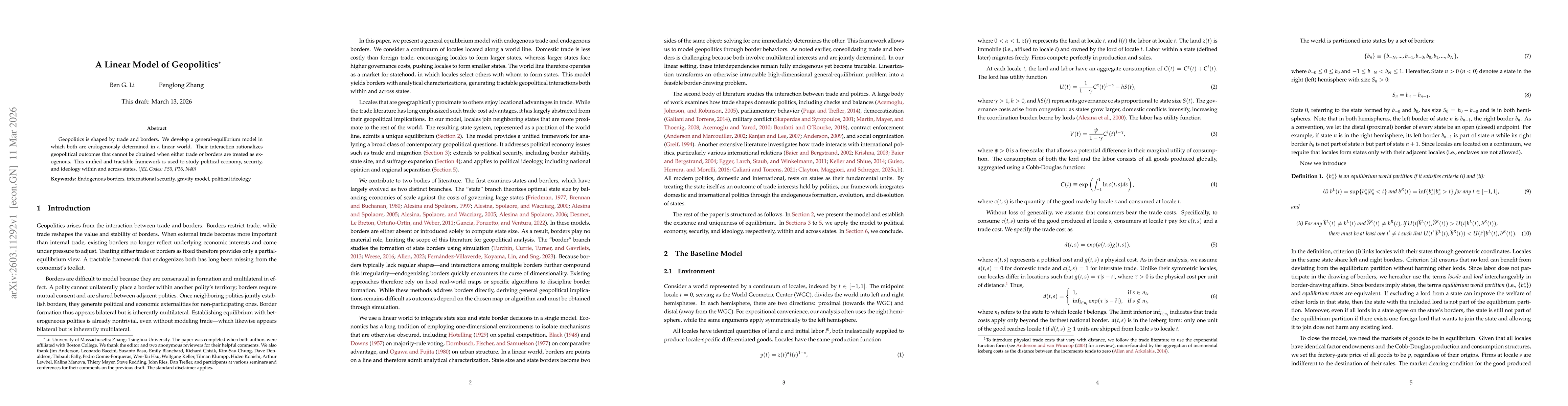 Thumbnail for A Linear Model of Geopolitics