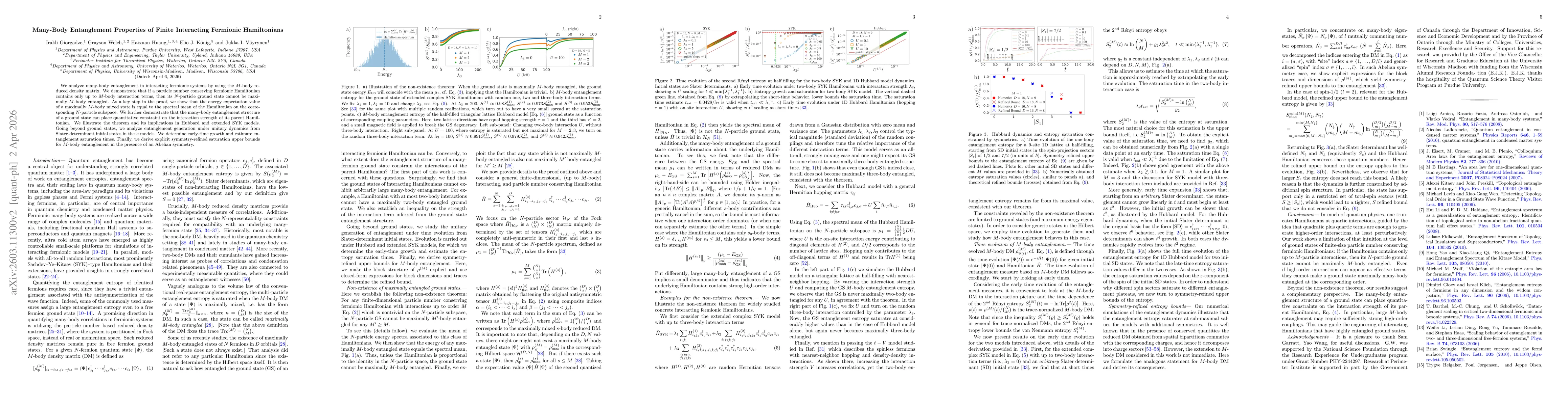 Thumbnail for Many-Body Entanglement Properties of Finite Interacting Fermionic Hamiltonians