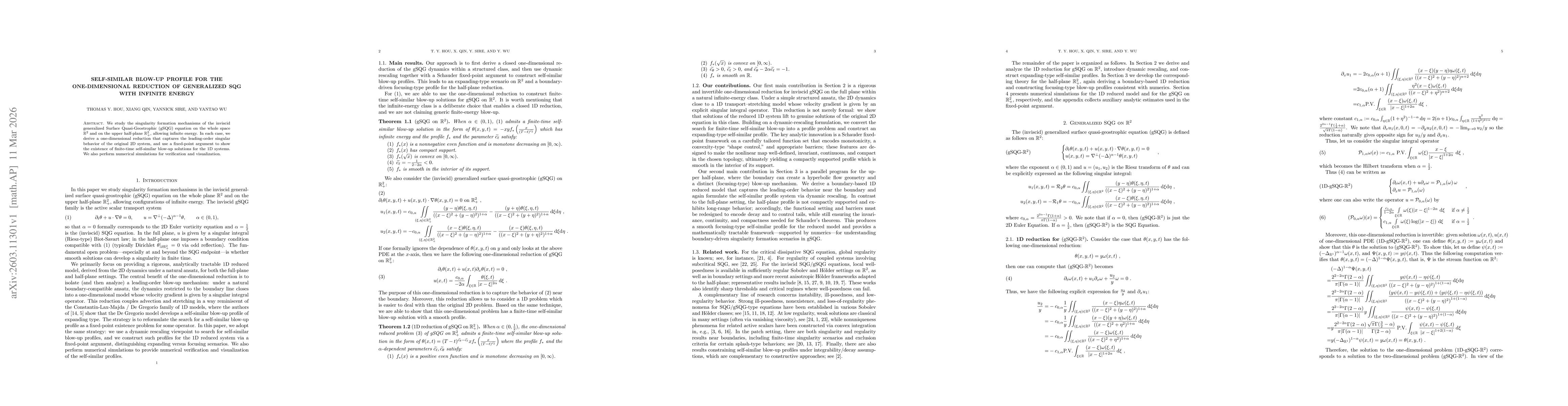 Thumbnail for Self-similar blow-up profile for the one-dimensional reduction of generalized SQG with infinite energy