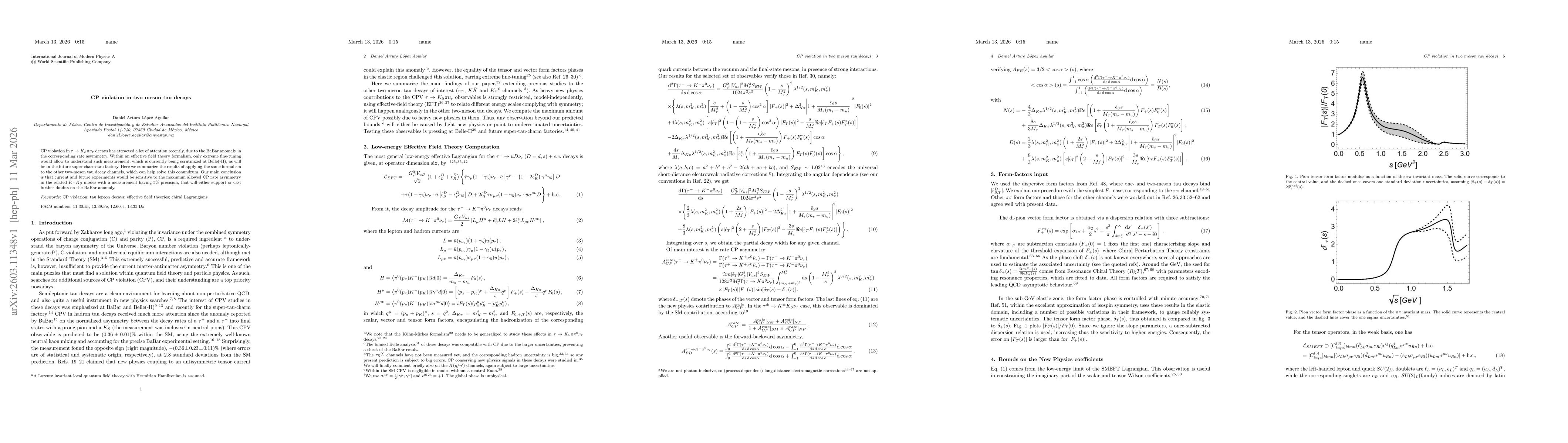 Thumbnail for CP violation in two meson tau decays