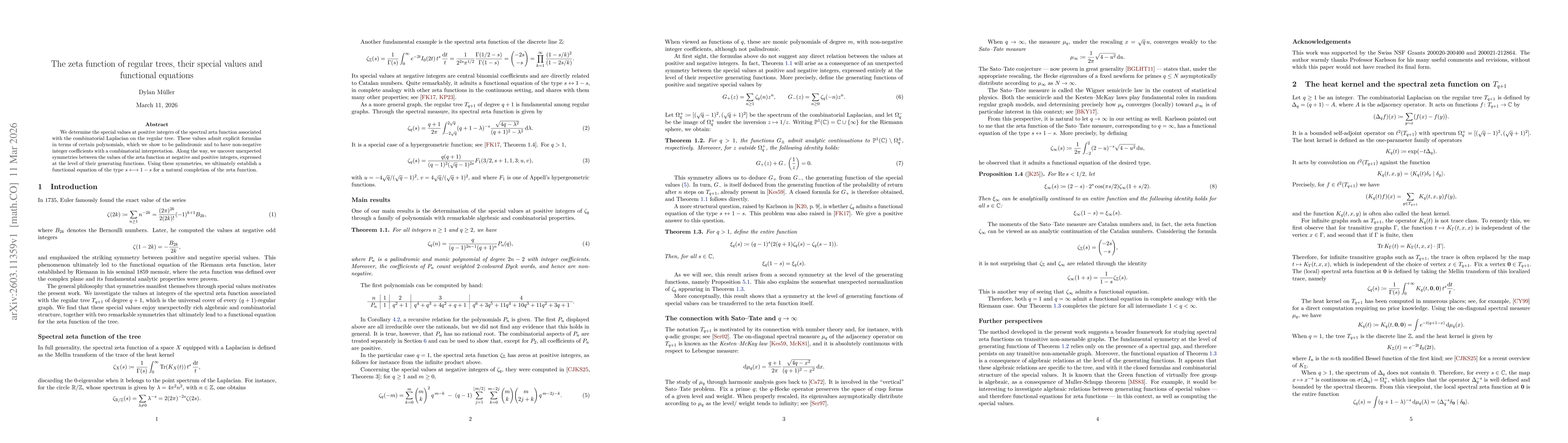 Thumbnail for The zeta function of regular trees, their special values and functional equations