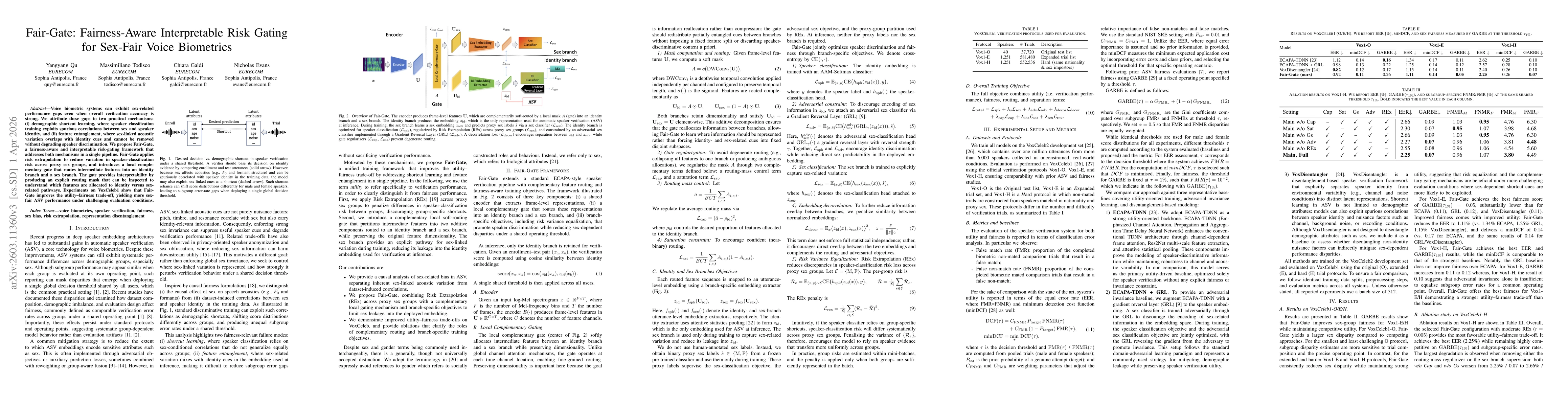 Thumbnail for Fair-Gate: Fairness-Aware Interpretable Risk Gating for Sex-Fair Voice Biometrics