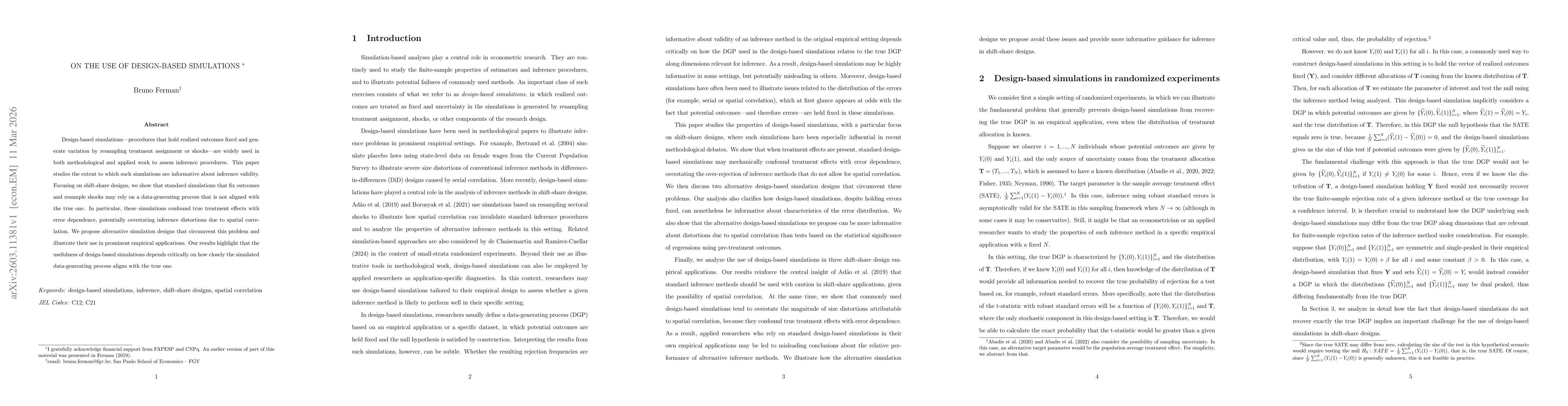 Thumbnail for On the Use of Design-Based Simulations