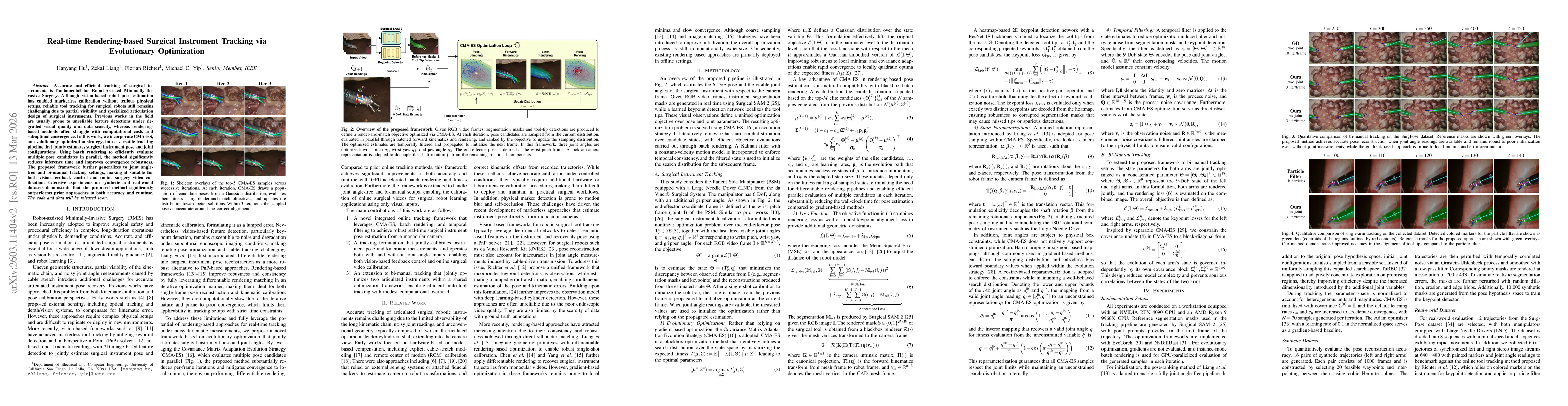 Thumbnail for Real-time Rendering-based Surgical Instrument Tracking via Evolutionary Optimization