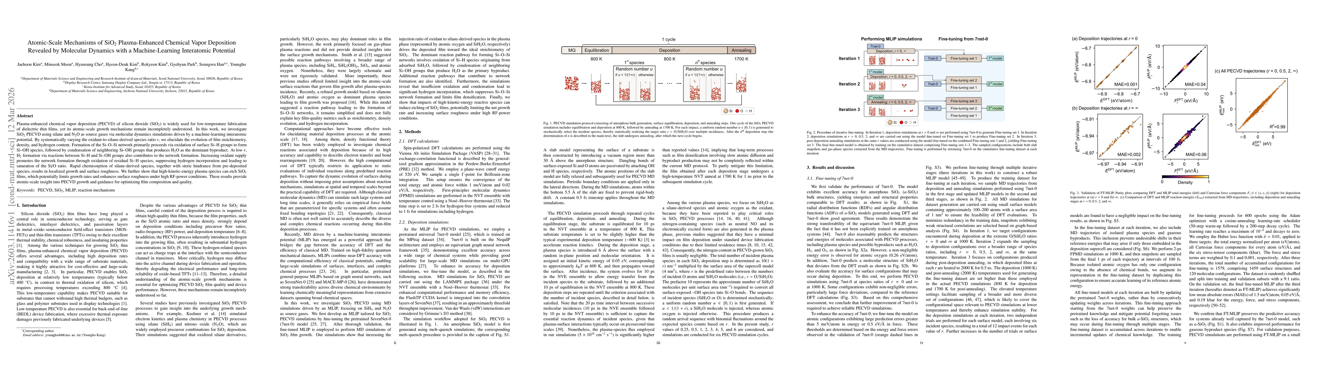 Thumbnail for Atomic-Scale Mechanisms of SiO$_2$ Plasma-Enhanced Chemical Vapor Deposition Revealed by Molecular Dynamics with a Machine-Learning Interatomic Potential