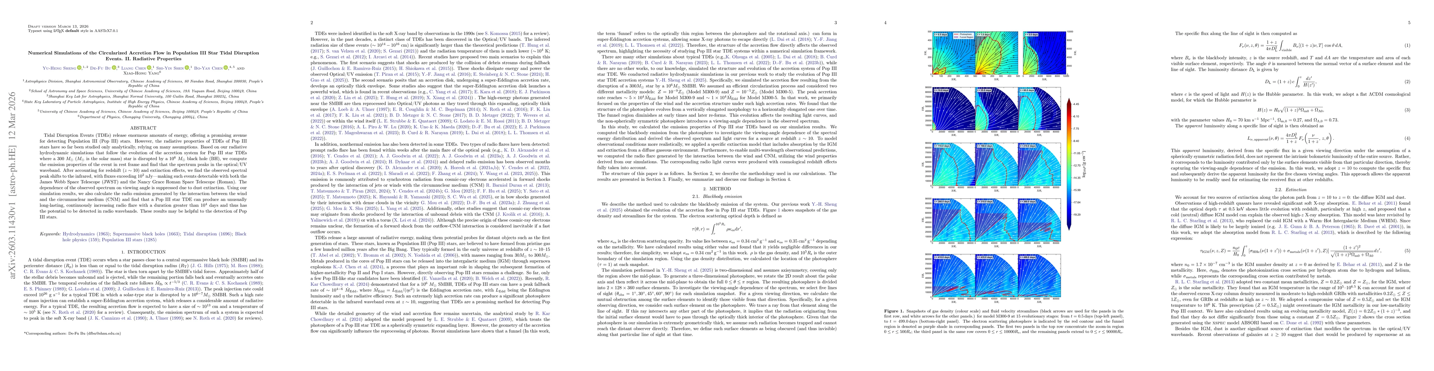 Thumbnail for Numerical Simulations of the Circularized Accretion Flow in Population III Star Tidal Disruption Events. II. Radiative Properties