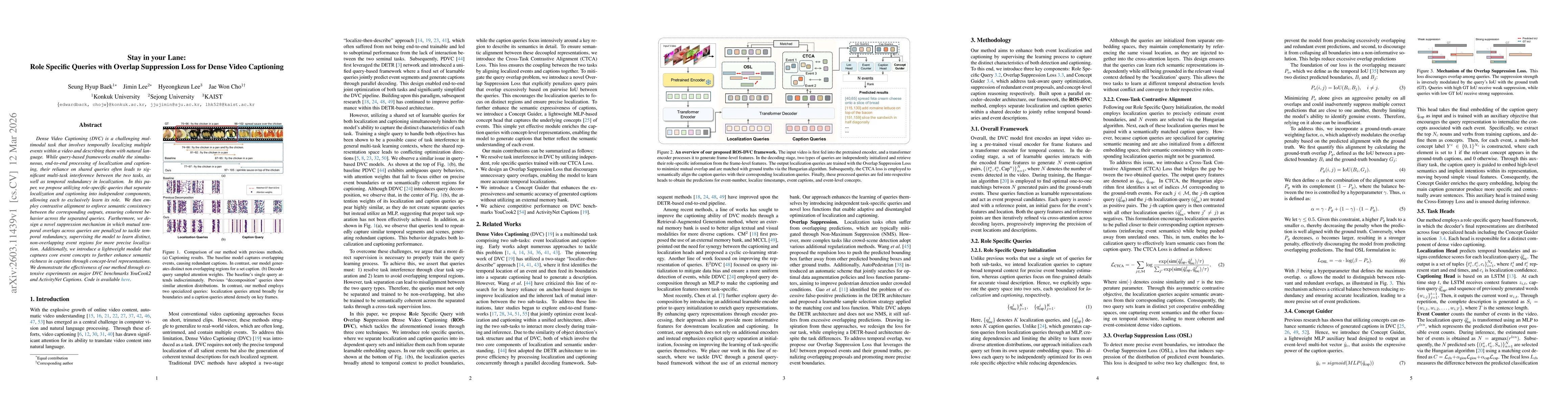 Thumbnail for Stay in your Lane: Role Specific Queries with Overlap Suppression Loss for Dense Video Captioning