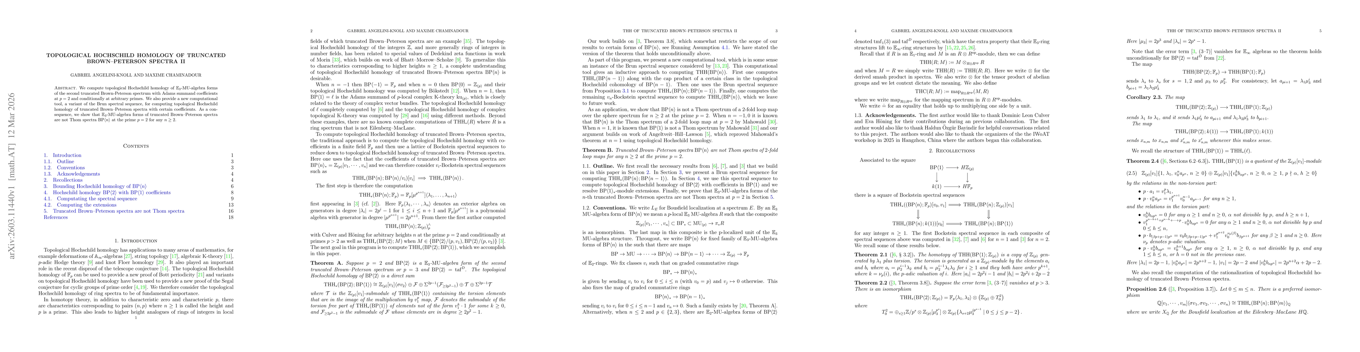 Thumbnail for Topological Hochschild homology of truncated Brown-Peterson spectra II