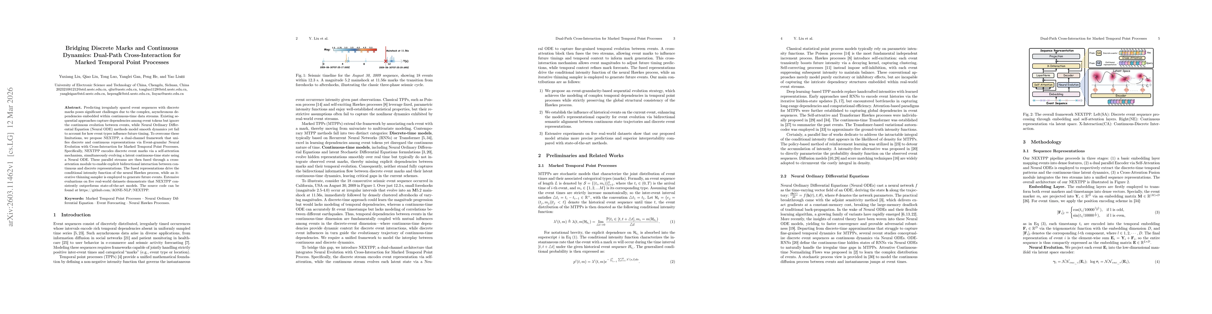 Thumbnail for Bridging Discrete Marks and Continuous Dynamics: Dual-Path Cross-Interaction for Marked Temporal Point Processes