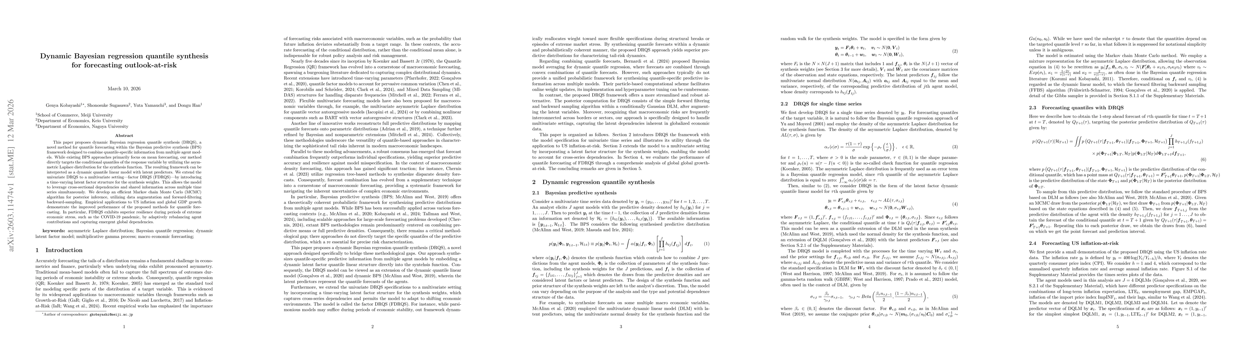Thumbnail for Dynamic Bayesian regression quantile synthesis for forecasting outlook-at-risk