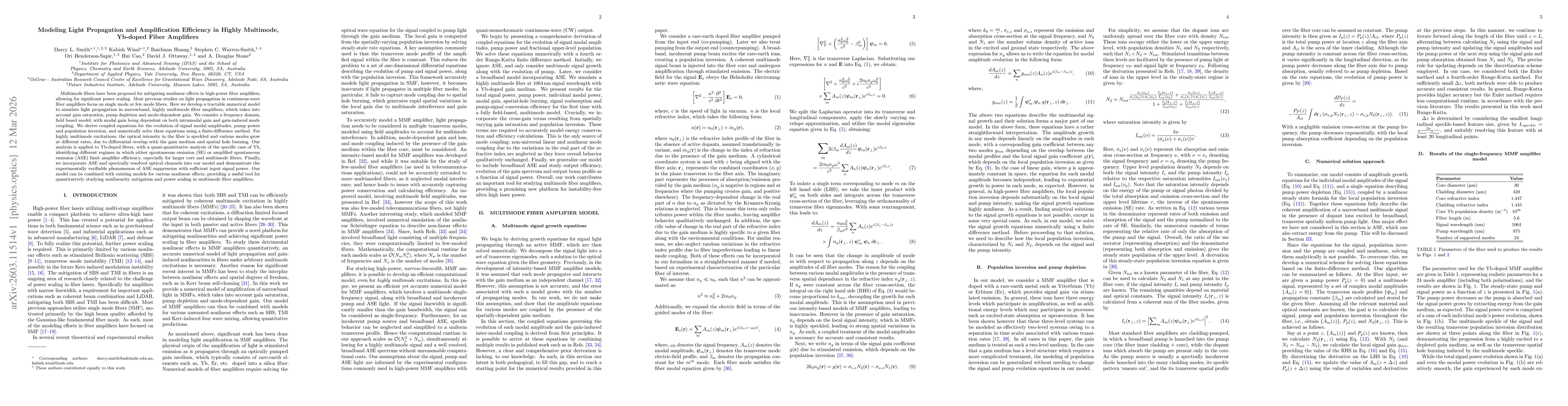 Thumbnail for Modeling Light Propagation and Amplification Efficiency in Highly Multimode, Yb-doped Fiber Amplifiers