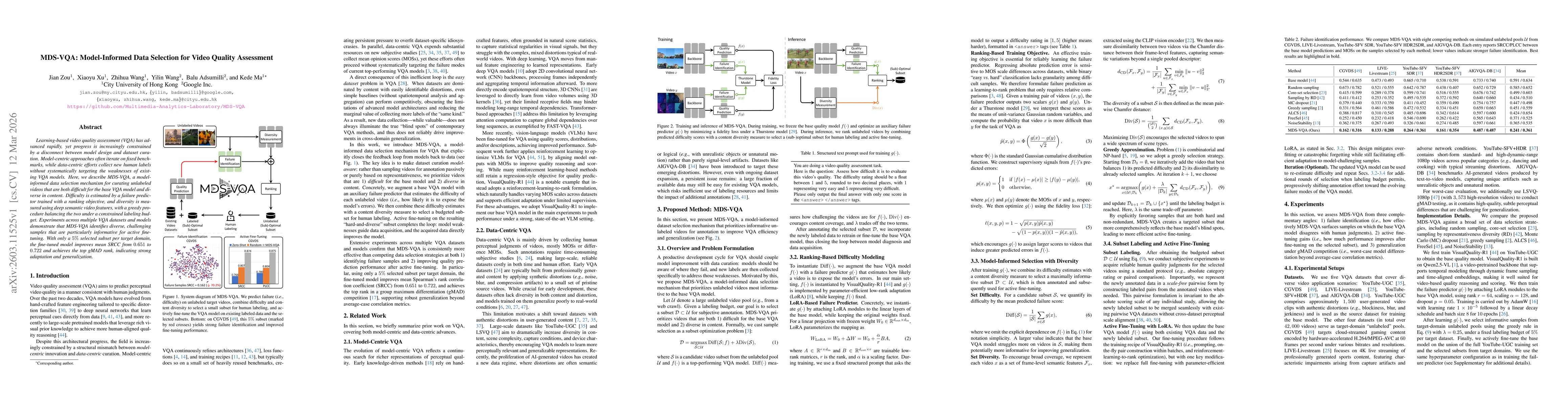 Thumbnail for MDS-VQA: Model-Informed Data Selection for Video Quality Assessment