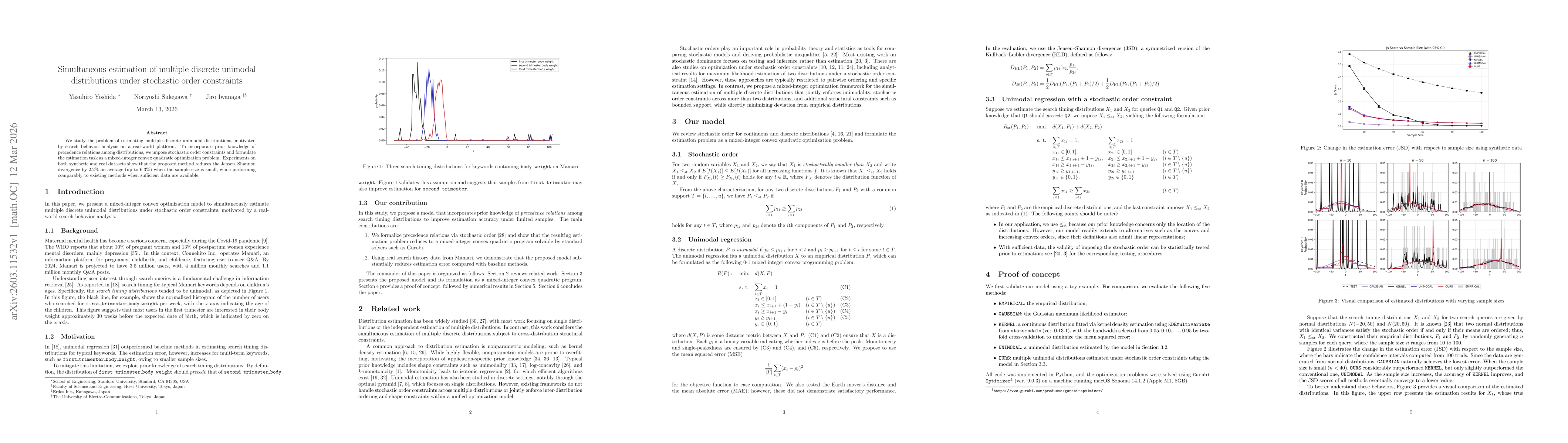 Thumbnail for Simultaneous estimation of multiple discrete unimodal distributions under stochastic order constraints