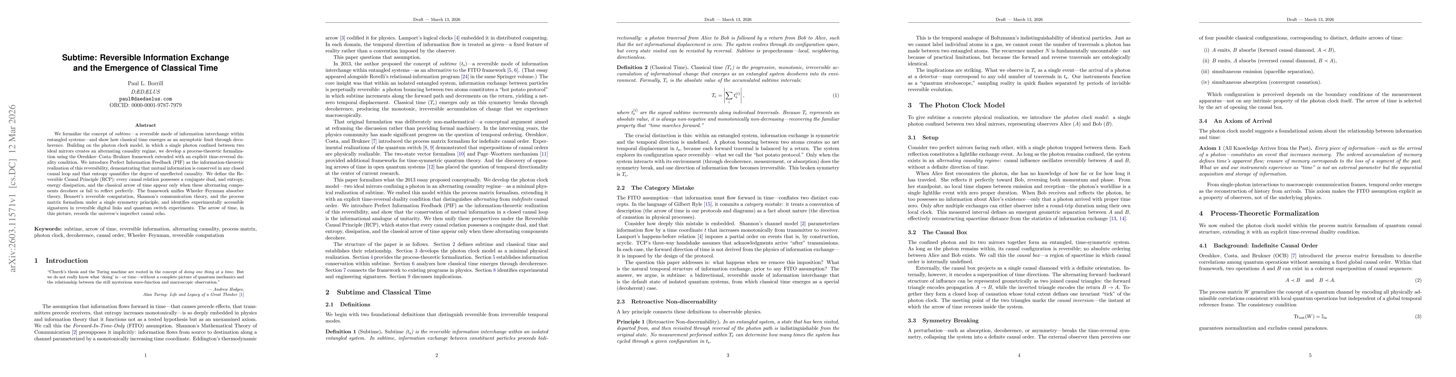 Thumbnail for Subtime: Reversible Information Exchange and the Emergence of Classical Time