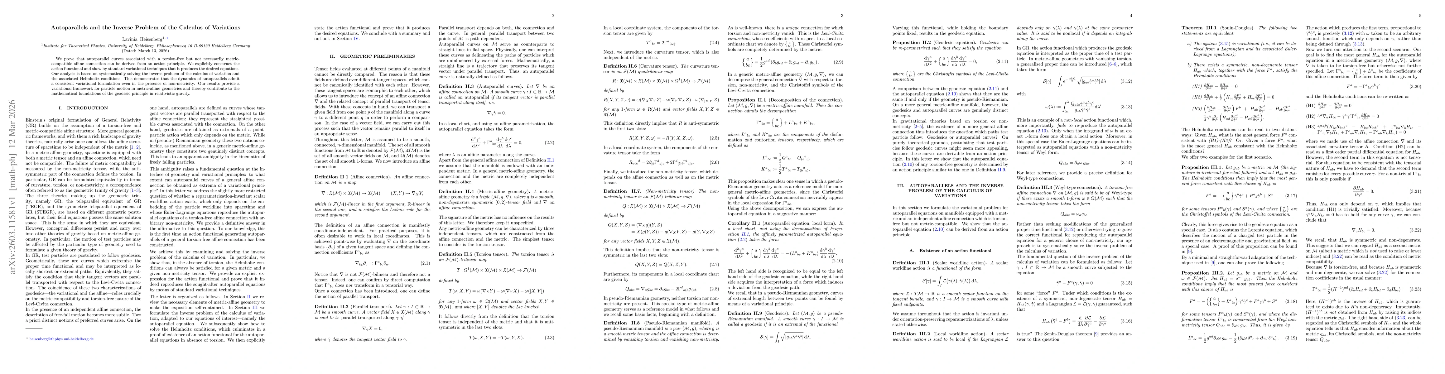 Thumbnail for Autoparallels and the Inverse Problem of the Calculus of Variations