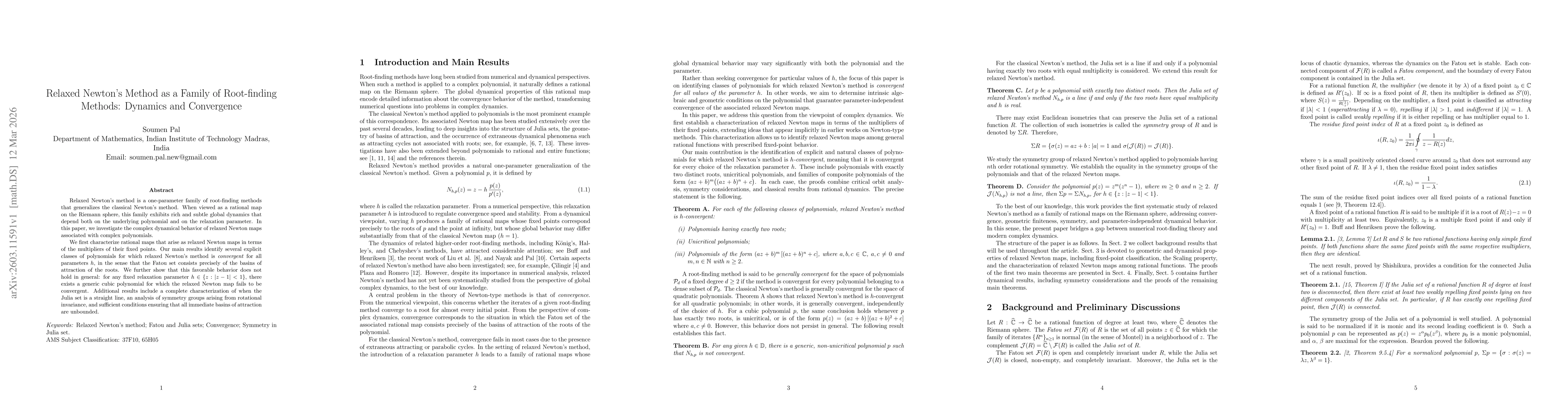 Thumbnail for Relaxed Newton's Method as a Family of Root-finding Methods: Dynamics and Convergence