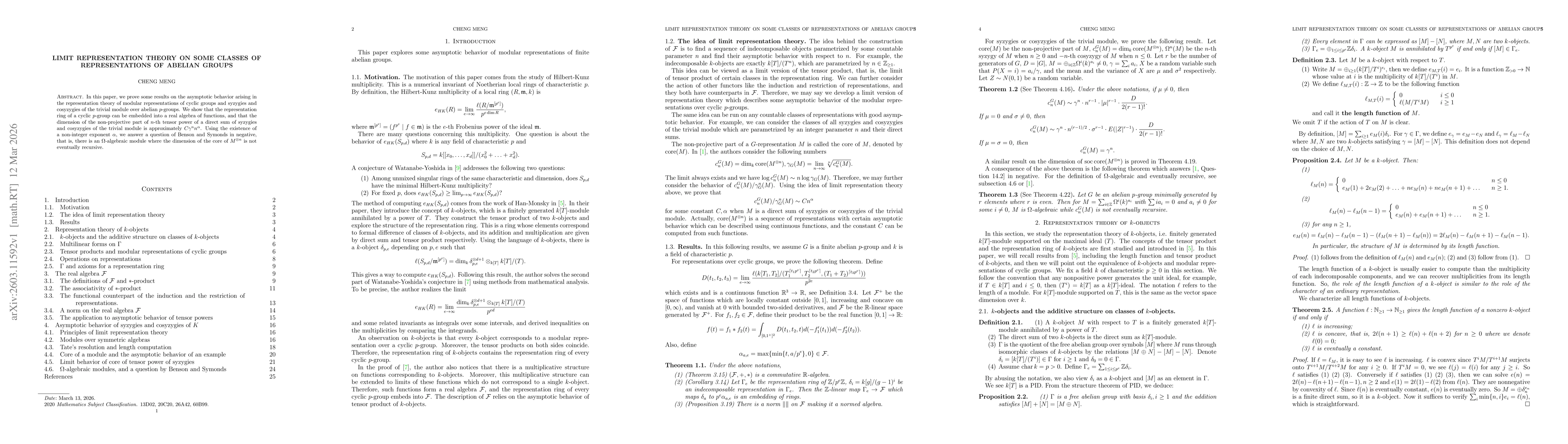 Thumbnail for Limit representation theory on some classes of representations of abelian groups