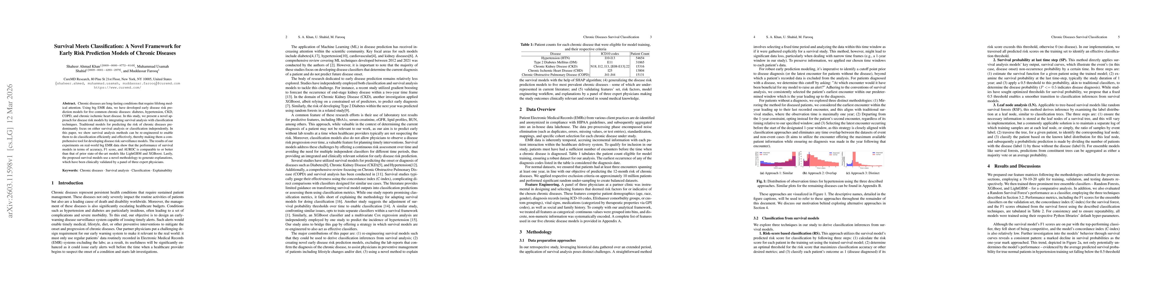 Thumbnail for Survival Meets Classification: A Novel Framework for Early Risk Prediction Models of Chronic Diseases