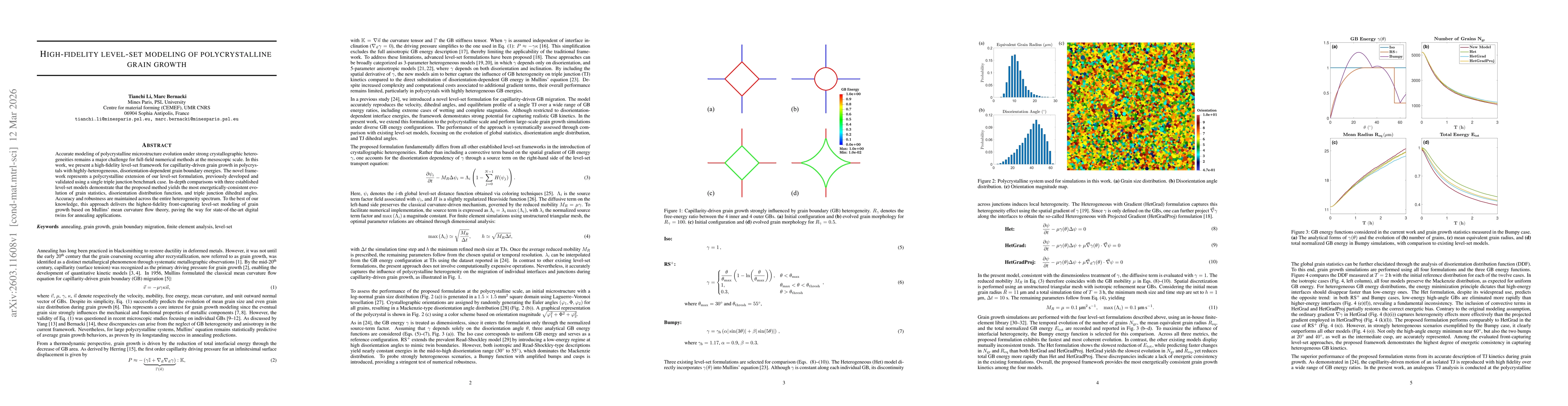 Thumbnail for High-fidelity level-set modeling of polycrystalline grain growth