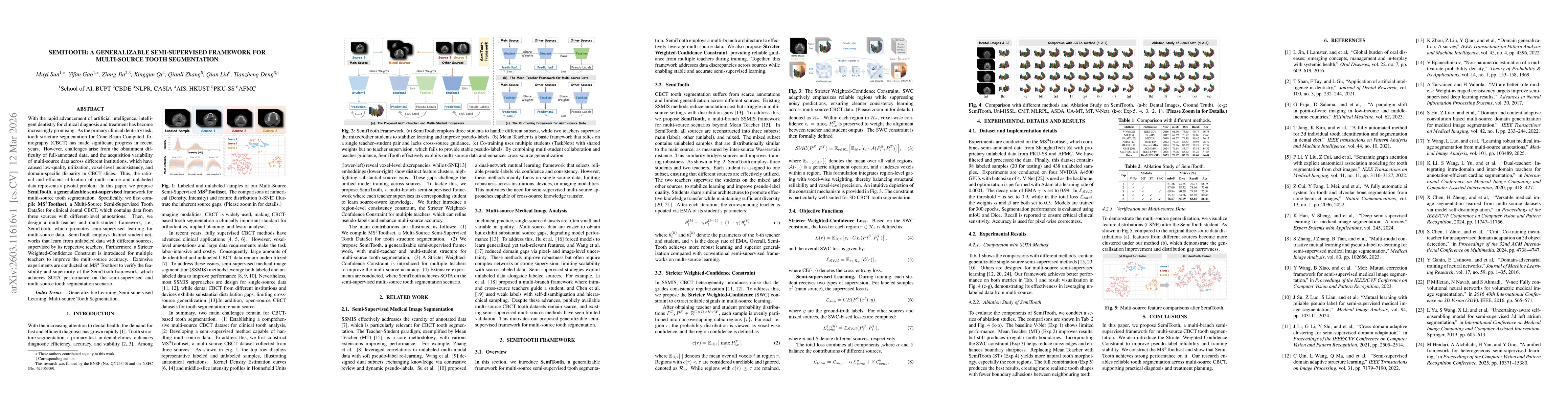 Thumbnail for SemiTooth: a Generalizable Semi-supervised Framework for Multi-Source Tooth Segmentation
