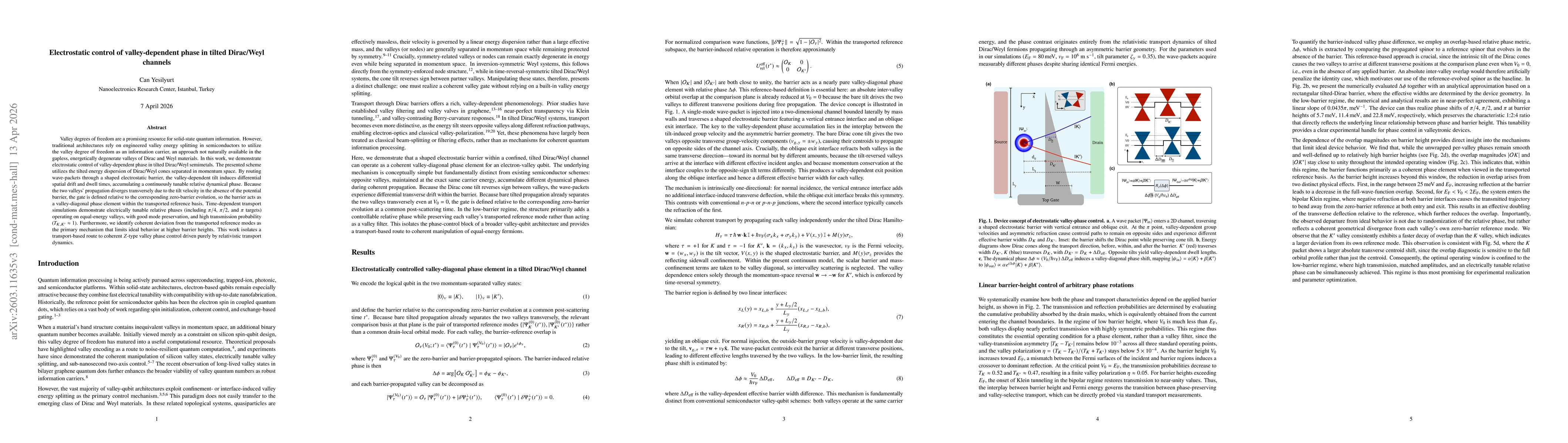Thumbnail for All-electrostatic valley qubit gates in tilted Dirac-Weyl semimetals