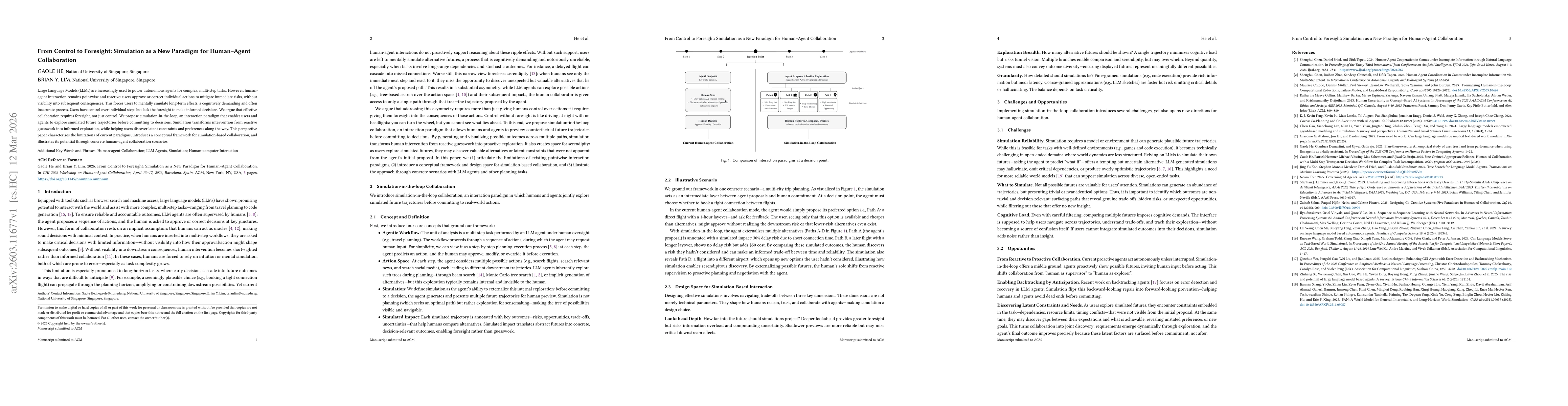 Thumbnail for From Control to Foresight: Simulation as a New Paradigm for Human-Agent Collaboration