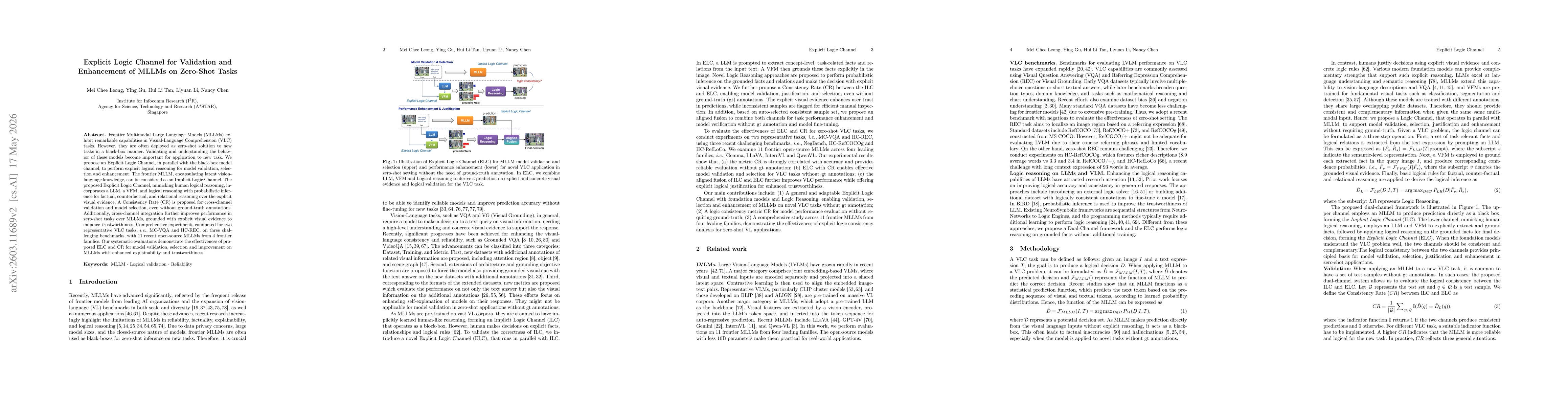 Thumbnail for Explicit Logic Channel for Validation and Enhancement of MLLMs on Zero-Shot Tasks