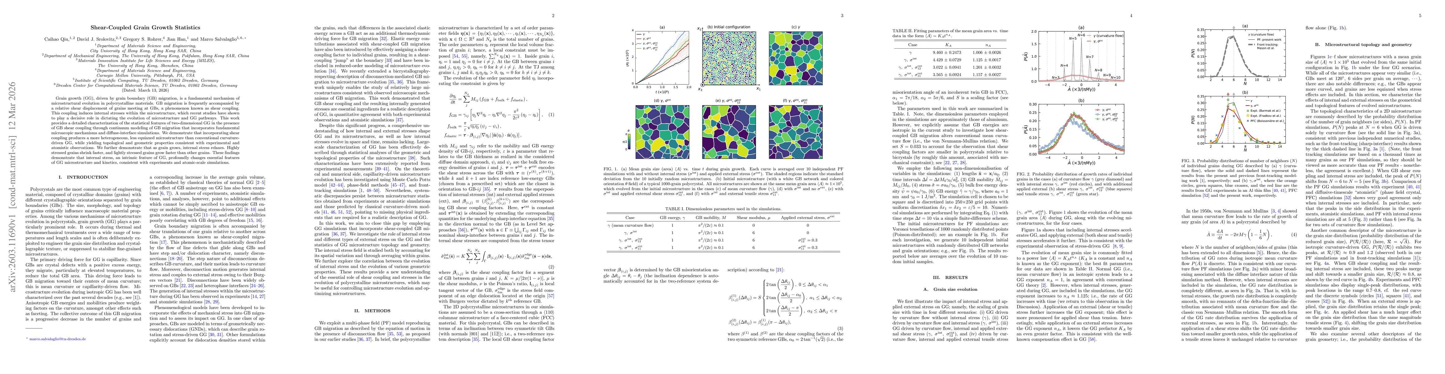 Thumbnail for Shear-Coupled Grain Growth Statistics