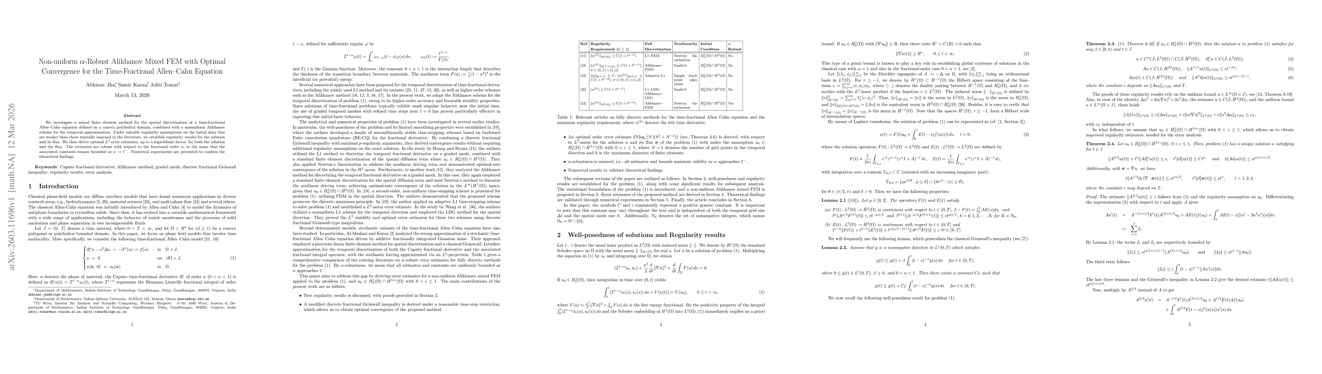 Thumbnail for Non-uniform $α$-Robust Alikhanov Mixed FEM with Optimal Convergence for the Time-Fractional Allen--Cahn Equation