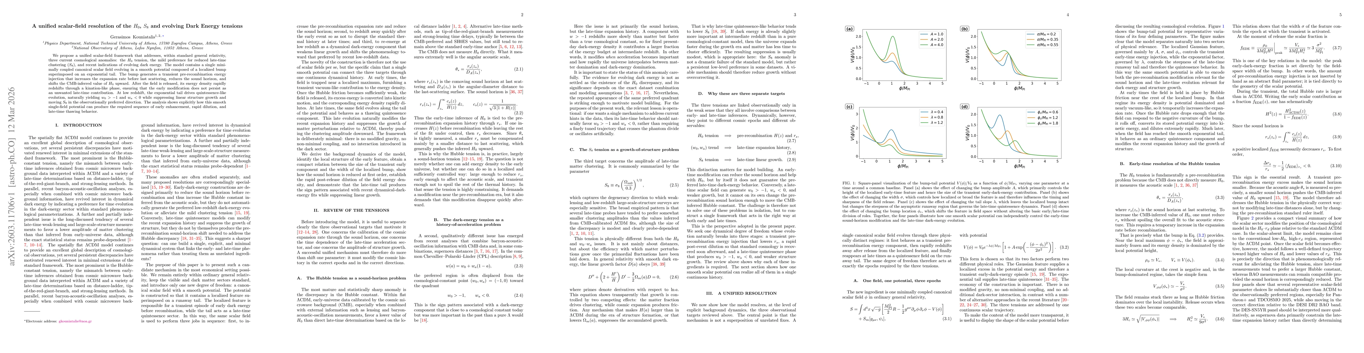 Thumbnail for A unified scalar-field resolution of the $H_0$, $S_8$ and evolving Dark Energy tensions