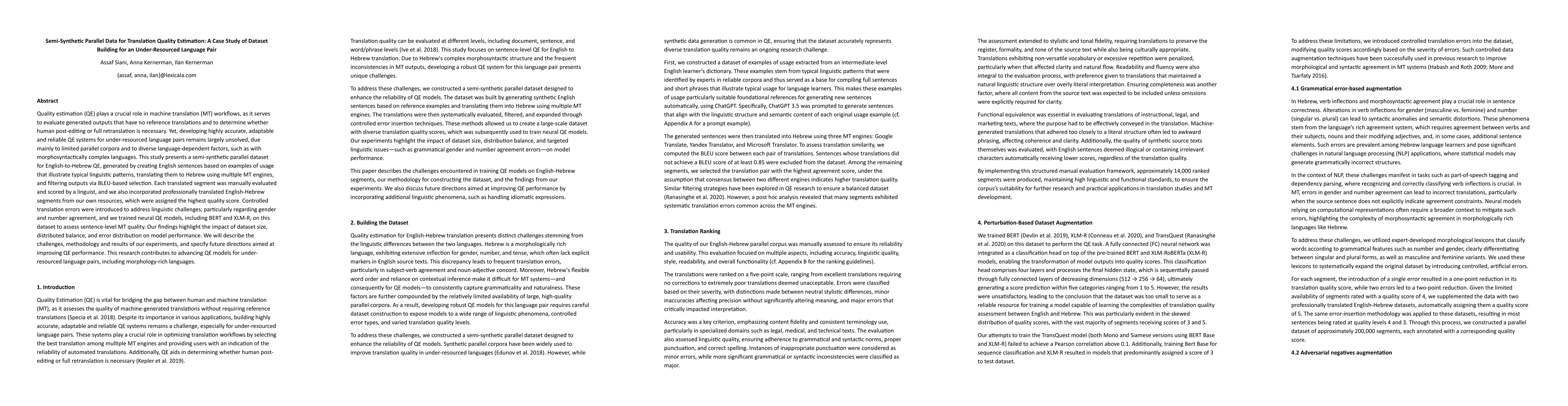 Thumbnail for Semi-Synthetic Parallel Data for Translation Quality Estimation: A Case Study of Dataset Building for an Under-Resourced Language Pair