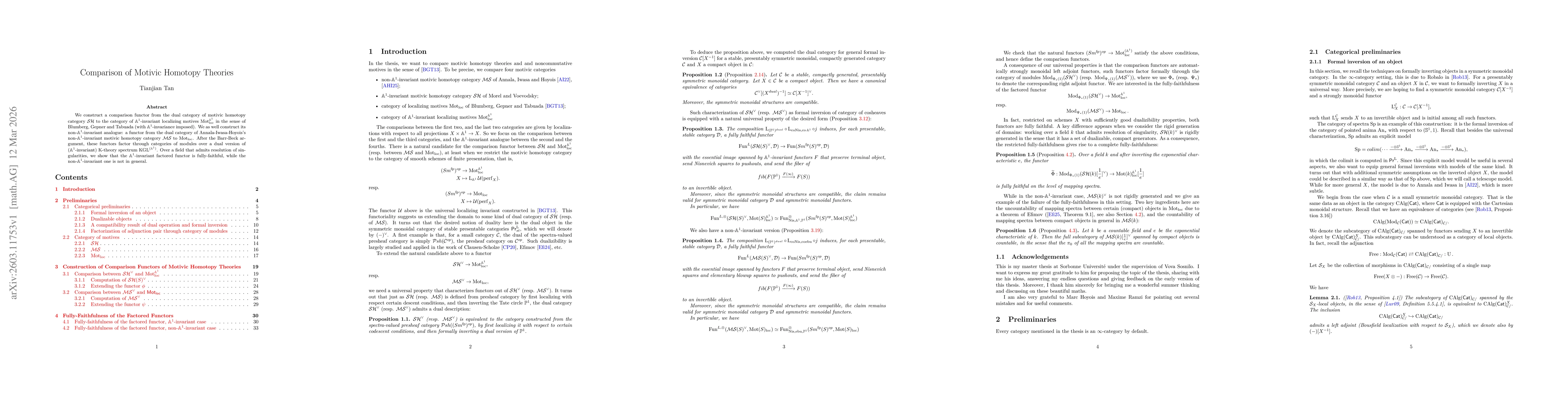 Thumbnail for Comparison of Motivic Homotopy Theories