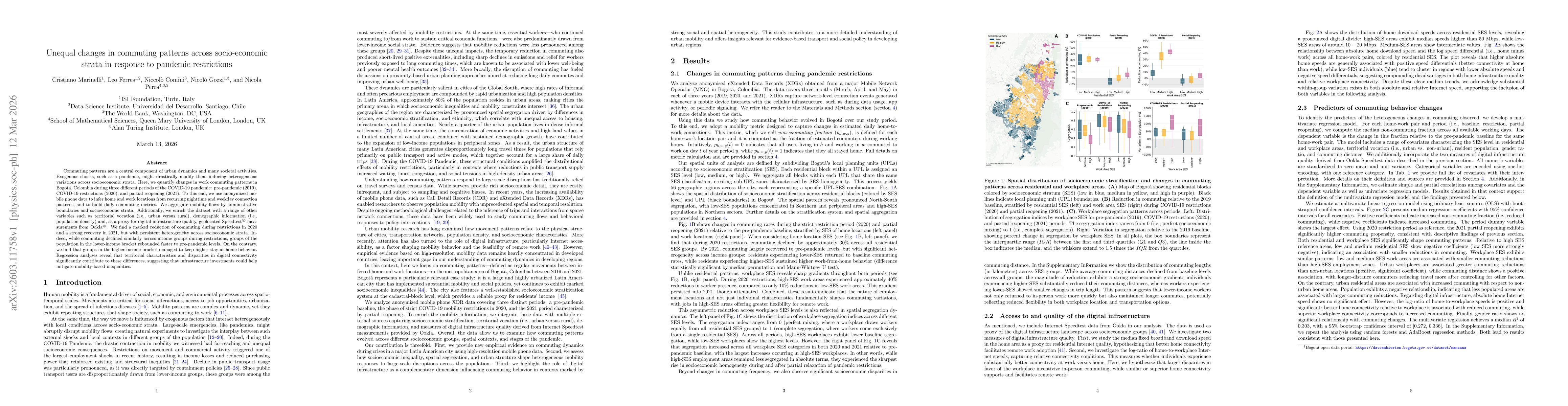 Thumbnail for Unequal changes in commuting patterns across socio-economic strata in response to pandemic restrictions