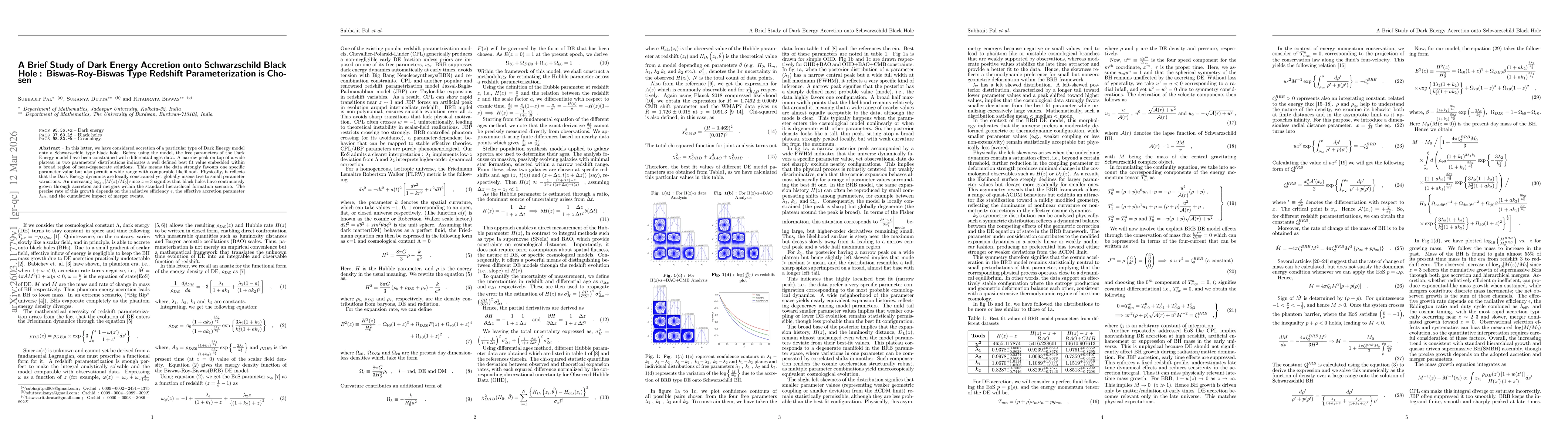 Thumbnail for A Brief Study of Dark Energy Accretion onto Schwarzschild Black Hole : Biswas-Roy-Biswas Type Redshift Parameterization is Chosen