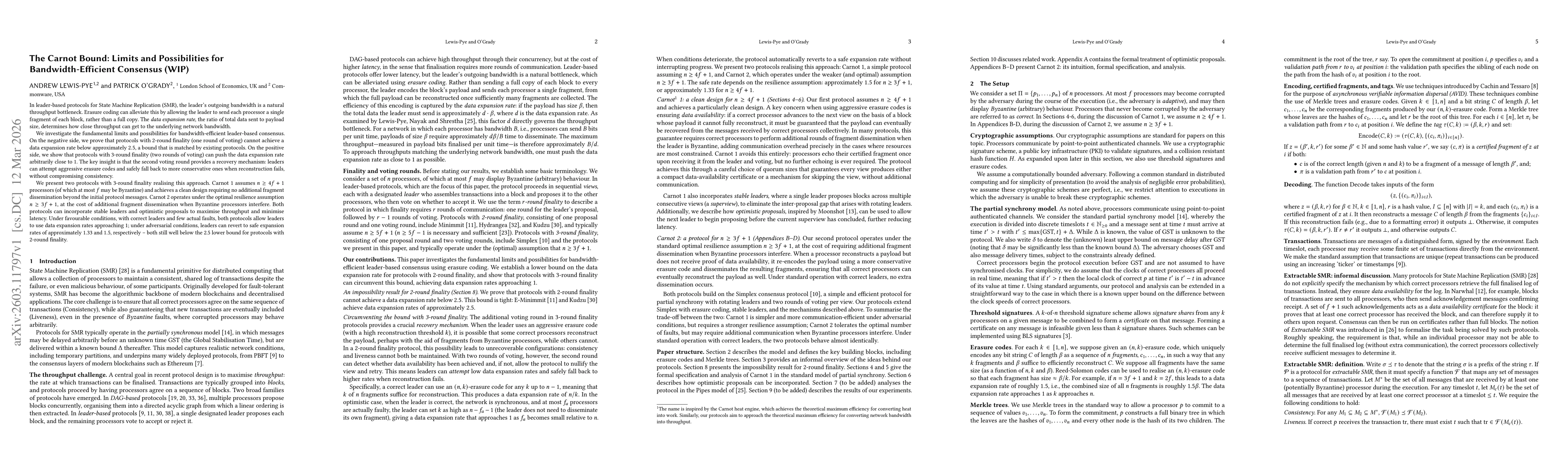 Thumbnail for The Carnot Bound: Limits and Possibilities for Bandwidth-Efficient Consensus