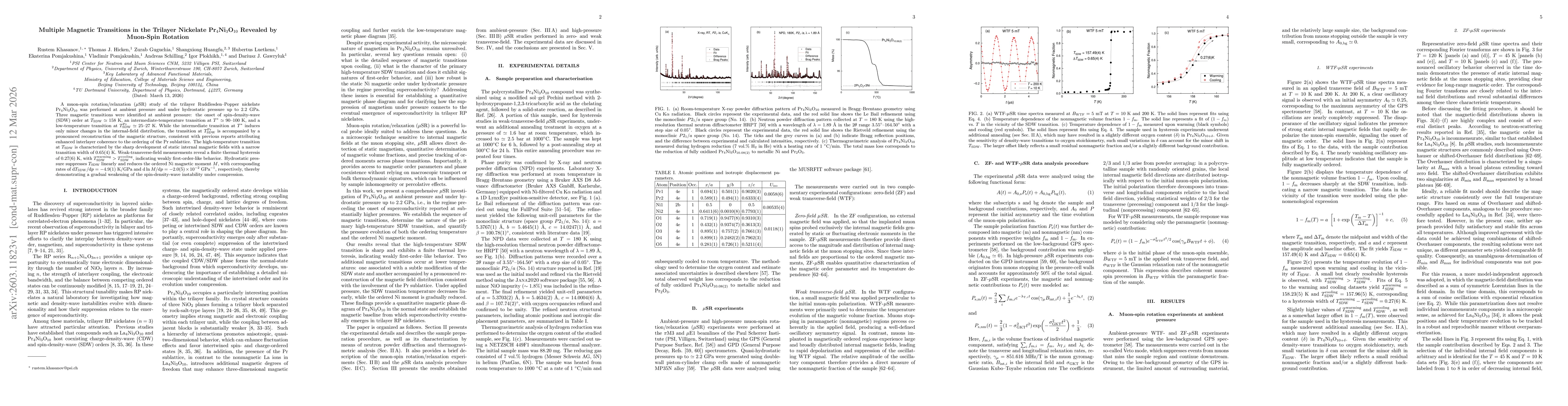 Thumbnail for Multiple Magnetic Transitions in the Trilayer Nickelate Pr$_4$Ni$_3$O$_{10}$ Revealed by Muon-Spin Rotation