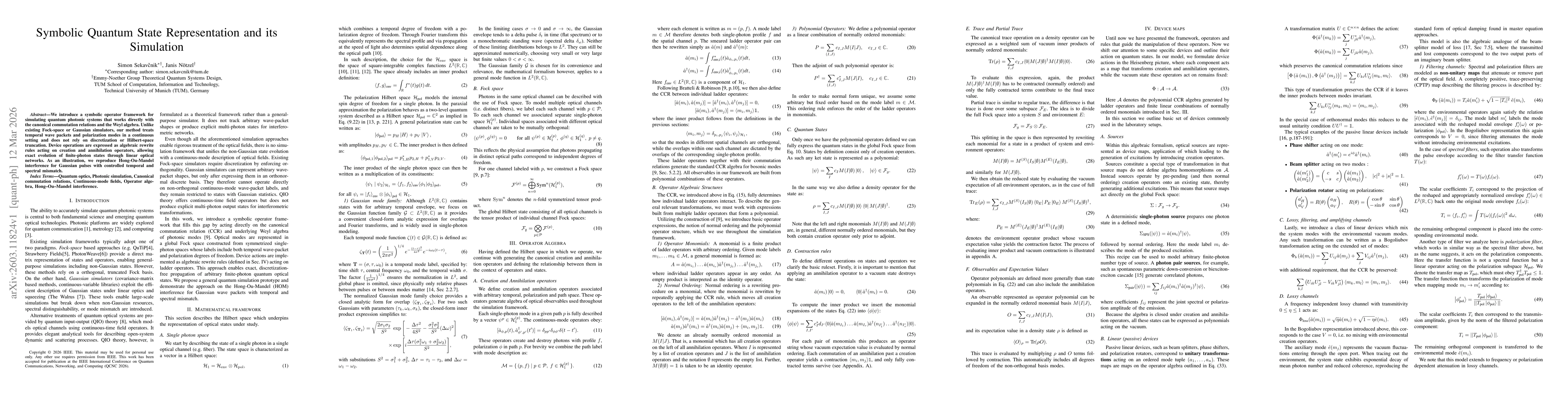 Thumbnail for Symbolic Quantum State Representation and its Simulation