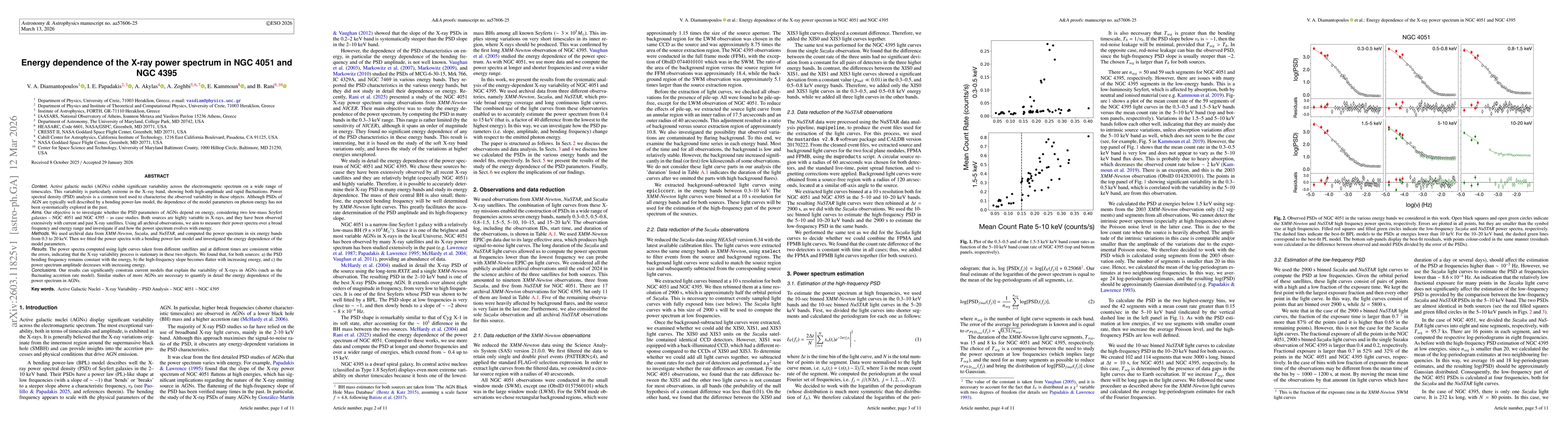 Thumbnail for Energy dependence of the X-ray power spectrum in NGC4051 and NGC4395