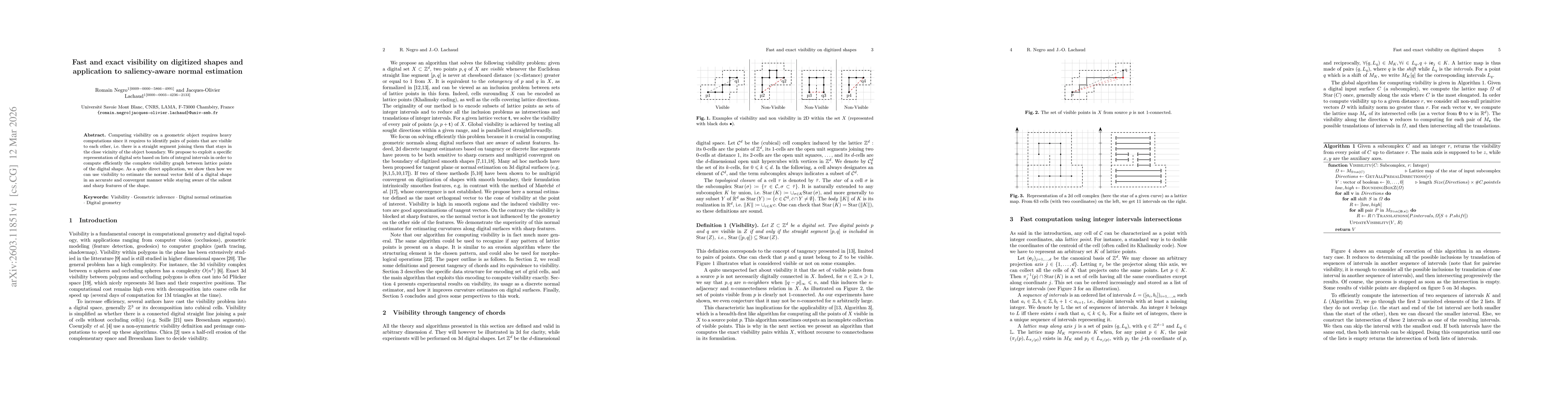 Thumbnail for Fast and exact visibility on digitized shapes and application to saliency-aware normal estimation