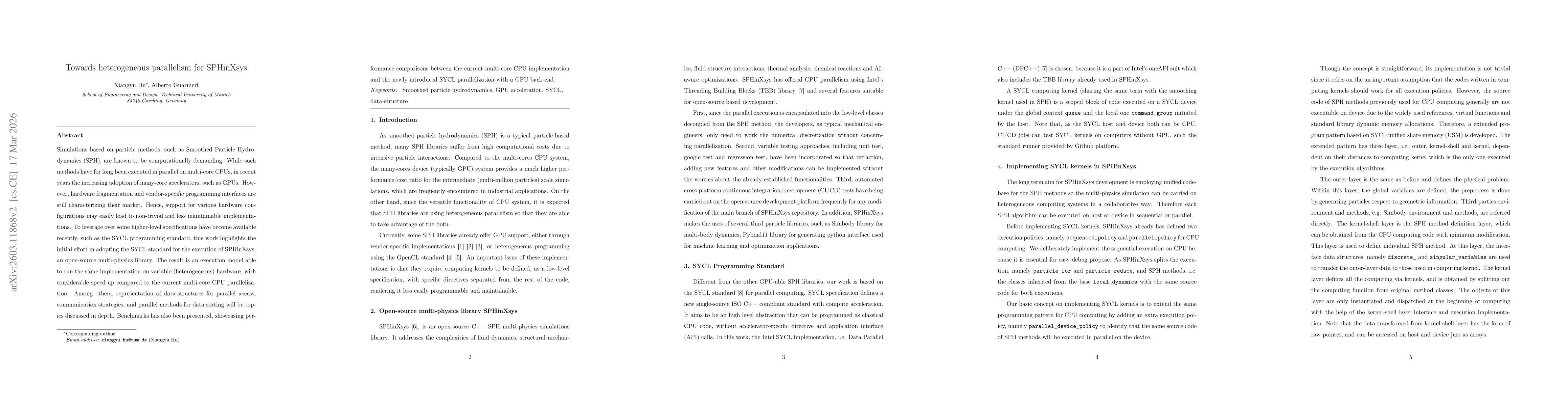 Thumbnail for Towards heterogeneous parallelism for SPHinXsys