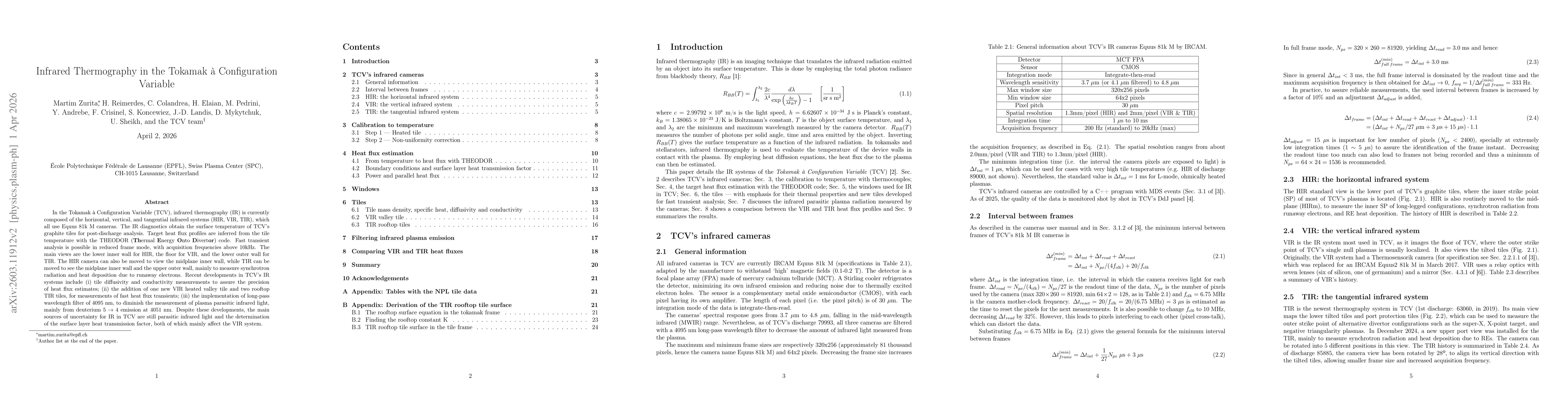 Thumbnail for Infrared Thermography in the Tokamak à Configuration Variable