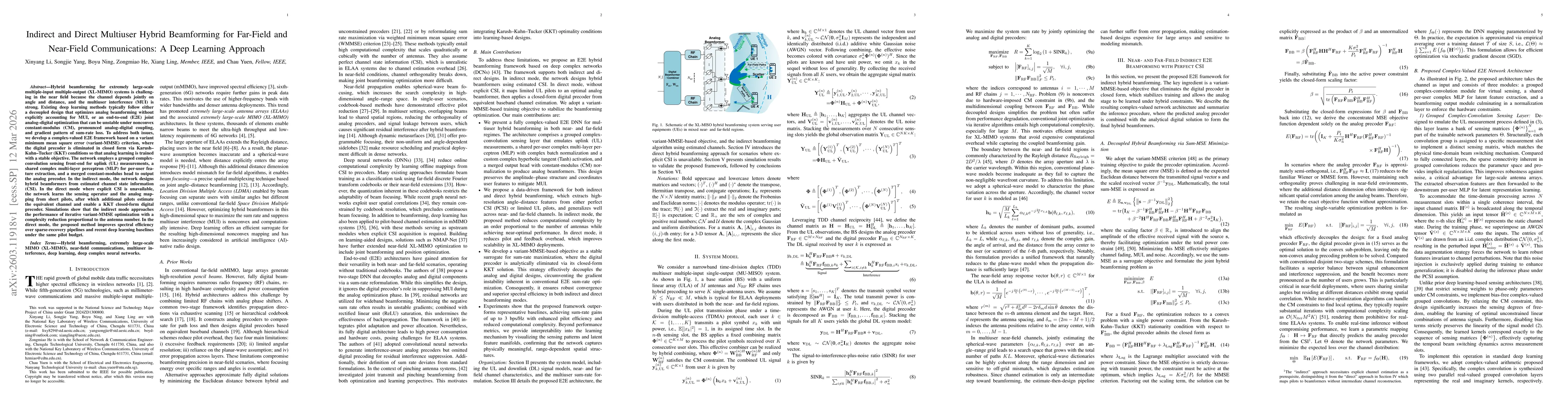 Thumbnail for Indirect and Direct Multiuser Hybrid Beamforming for Far-Field and Near-Field Communications: A Deep Learning Approach