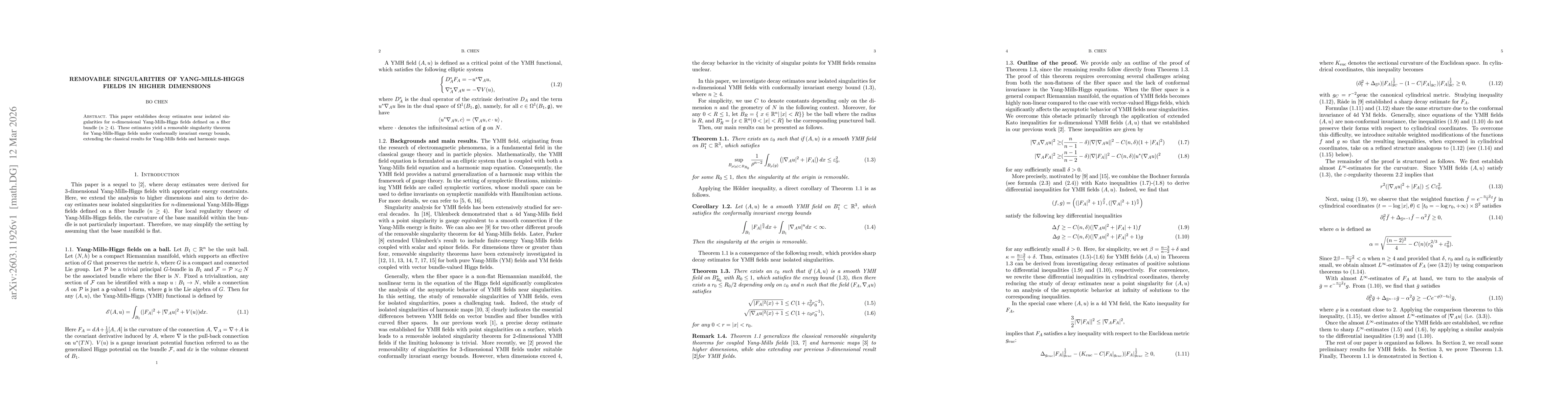 Thumbnail for Removable singularities of Yang-Mills-Higgs fields in higher dimensions