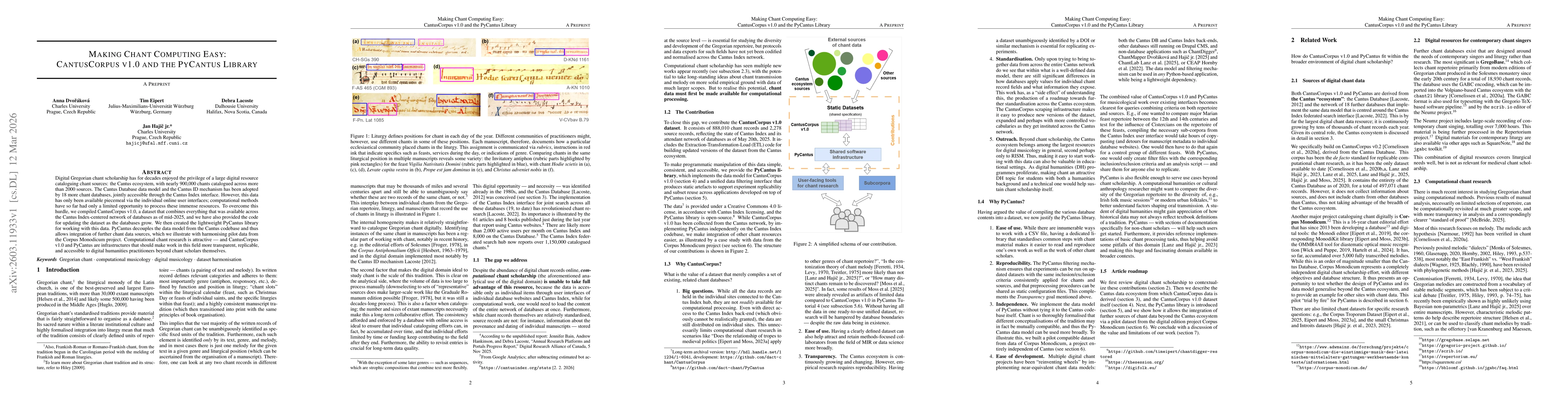 Thumbnail for Making Chant Computing Easy: CantusCorpus v1.0 and the PyCantus Library
